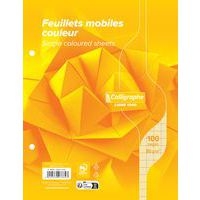 7000, Feuillets mobiles s/film 17x22 jaune 100p séyès 80g - Image principale