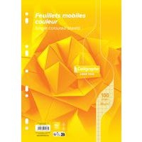 7000, Feuillets mobiles s/film 21x29,7 jaune 100p séyès 80g - Image principale