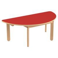 Table Lili demi-ronde, plateau couleur, piétement bois hêtre - Image 2