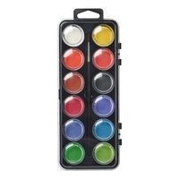 Boite en plastique de 12 godets ø 30mm, pinceau inclus - Image 3