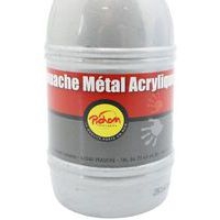 Flacon 250 ml gouache métal acrylique pichon - étain - Image 6