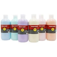 Assortiment 6 flacons 500 ml gouache pastel Pichon - Image 5