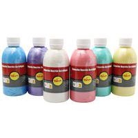 Assortiment de 6 flacons de 250 ml de  gouache acrylique nacrée pichon - Image 3