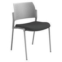 Chaise Kyos dos polypropylène gris assise tissu Sokoa - Image 7