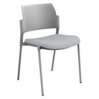 Chaise Kyos dos polypropylène gris assise tissu Sokoa - Image 3