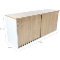 Armoire Quatuor 2 portes coulissantes coloris chêne/blanc - Image 10