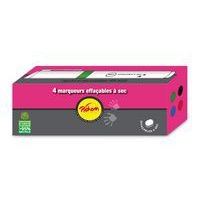 Sachet 4 marqueurs effaçables à sec PICHON, pointe ogive 4 mm  bleu, noir, rouge, vert - Image 4