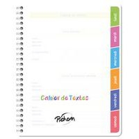 Cahier de texte PP hélicoïdal 90 g 17x22 cm 124 pages - Image principale