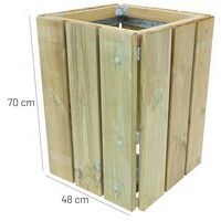 Poubelle carrée Kerguélen 50L - pin traité - Manutan Expert - Image 5