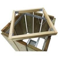 Poubelle carrée Kerguélen 50L - pin traité - Manutan Expert - Image 6