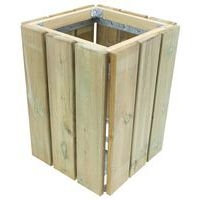 Poubelle carrée Kerguélen 50L - pin traité - Manutan Expert - Image 7