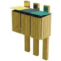 Ensemble 3 poubelles tri sélectif Fréhel 120L - pin traité - Image 3