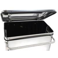 Conteneur mobile à pédale frontale amovible inox 110L - Manutan Expert - Image 2
