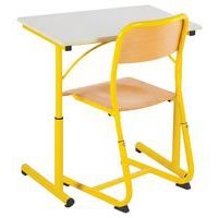 Chaise Atlas réglable appui sur table, dossier simple galbe, Jaune - Image 3