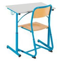 Chaise Atlas réglable appui sur table, dossier simple galbe, Bleu - Image 6