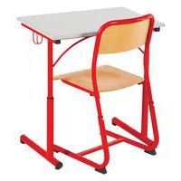 Chaise Atlas réglable appui sur table, dossier simple galbe, Gris - Image 3