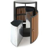 Poubelle d'extérieur tri sélectif Look au bois 2x39L - Image 3