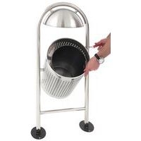 Poubelle ronde d'extérieur avec protection pour la pluie 27L - Image 2