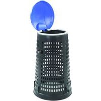 Poubelle ronde en plastique perforé Ruff 110L noir bleu - Image 2