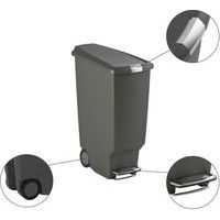 Poubelle Slim Step Can 40L, Coloris : Gris - Image 4