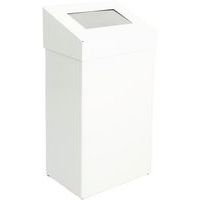 Poubelle métallique - 50 L - 38 x 68 x 25 cm Blanc - Image 2