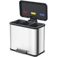 Poubelle Öko Trio Plus L 3 x 9 L - Hailo, Matériau : acier inoxydable - Image 3