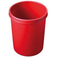 Corbeille ronde à papier en plastique - 45 L Rouge - Image 2