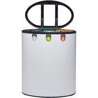 Poubelle tri sélectif Lune Binc 3flux couvercle ouvert Blanc - Image 2