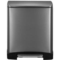 Poubelle à Pédale tri sélectif E-cube 28+18L EKO Acier noir - Image 2
