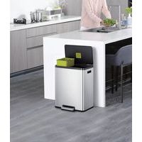 Poubelle à pédale Ecocasa II Recycling Step Bin 36+24 L inox - Image 2