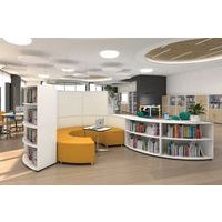 Meuble de rangement incurvé Marie avec 2 compartiments blanc-MIRPLAY School - Image 2