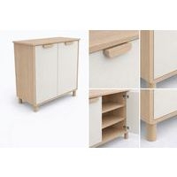 Meuble étagères Filou  avec portes sur pieds blanc - Image 2