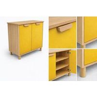 Meuble étagères Filou  avec portes sur pieds tournesol - Image 2