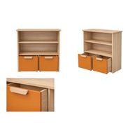 Meuble Filou 2 étagères avec 2 bacs mobiles orange de Sienne - Image 2