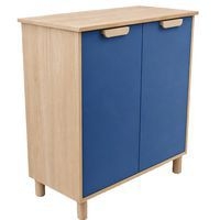 Meuble étagères Filou  avec portes sur pieds bleu delft - Image 3