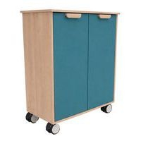 Meuble étagères Filou  avec portes à roulettes turquoise - Image 4