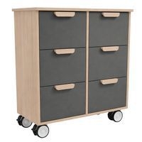 Meuble Filou  6 tiroirs sur roulettes gris onyx - Image 2