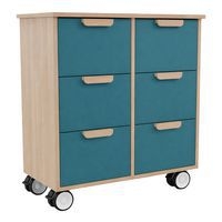 Meuble Filou  6 tiroirs sur roulettes turquoise - Image 4
