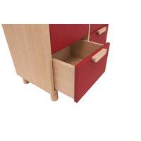 Meuble Filou 6 tiroirs sur pieds rouge cerise - Image 3