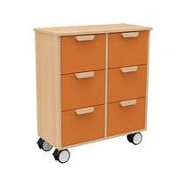 Meuble Filou 6 tiroirs sur roulettes orange de Sienne - Image 4