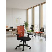Lot de 2 chaises visiteurs Ritz dossier résille noire assise anis - Image 5