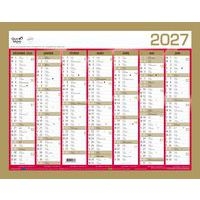 Calendrier mural banque - Or - 14 mois - 2027 - Quo Vadis - Image principale