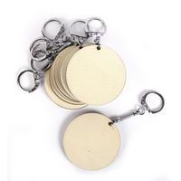 Porte-clé rond en bois diamètre 5,5 cm (lot de 10) - Image principale