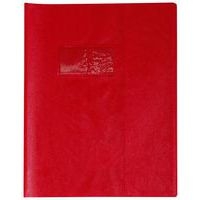 Protège-cahier grain cuir 20/100e 17x22 cm rouge - Image principale