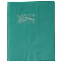 Protège-cahier grain cuir 20/100e 17x22 cm vert - Image principale