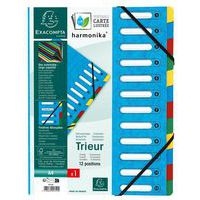 Trieur harmonika à fenêtres + élastiques carte lustrée 12 compartiments - Image 2