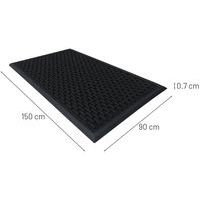 Tapis d'entrée extérieur en caoutchouc surface strié 90x150 Noir - Image 4