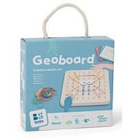 Géoboard - Plaque à picots en bois avec cartes et élastiques - Image 2