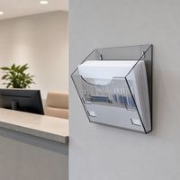 Support mural pour porte-brochures Helit - A4 et A5/A6 - Transparent - Image 3