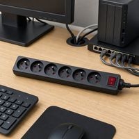 Multiprise 6 prises avec interrupteur noire - 4,0 m - Image 2